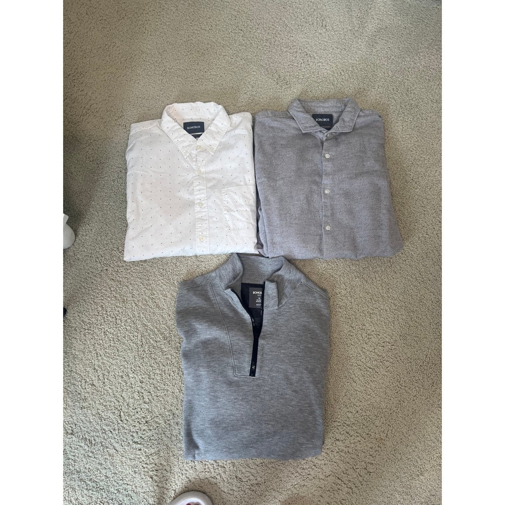 Bonobos Mens Bundle Lot 3 Piece XL Shirts 2 Button Down, 1 Sweatshirt (IN#34)